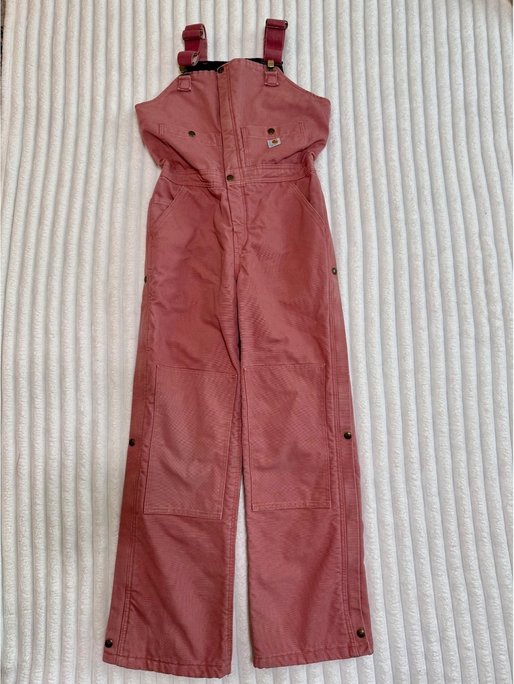 Carhartt Pink Quilted Bib Overalls Size XS